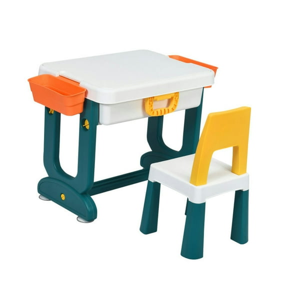 Resenkos 5-in-1 Kids Activity Table Set, Small Folding Table for Arts & Crafts, Snack Time, Homeschooling, Homework