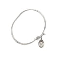 thumbnail image 2 of 5 3/4 inch Oval Eye Hook Bangle Bracelet w/ St. Edward the Confessor in Sterling Silver, 2 of 3