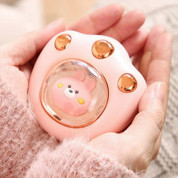 Portable Hand Warmer 2400Mah USB Charge Bank Rechargeable Mini Hand Warmer for Winter Outdoor Hiking Pink