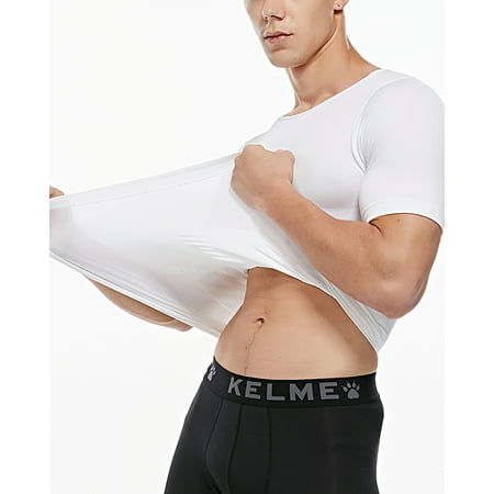 SLIMBELLE Compression Short Sleeve Men's Under Shirt Support Sore & Stiff Muscles (Best Compression Shirt For Gyno)