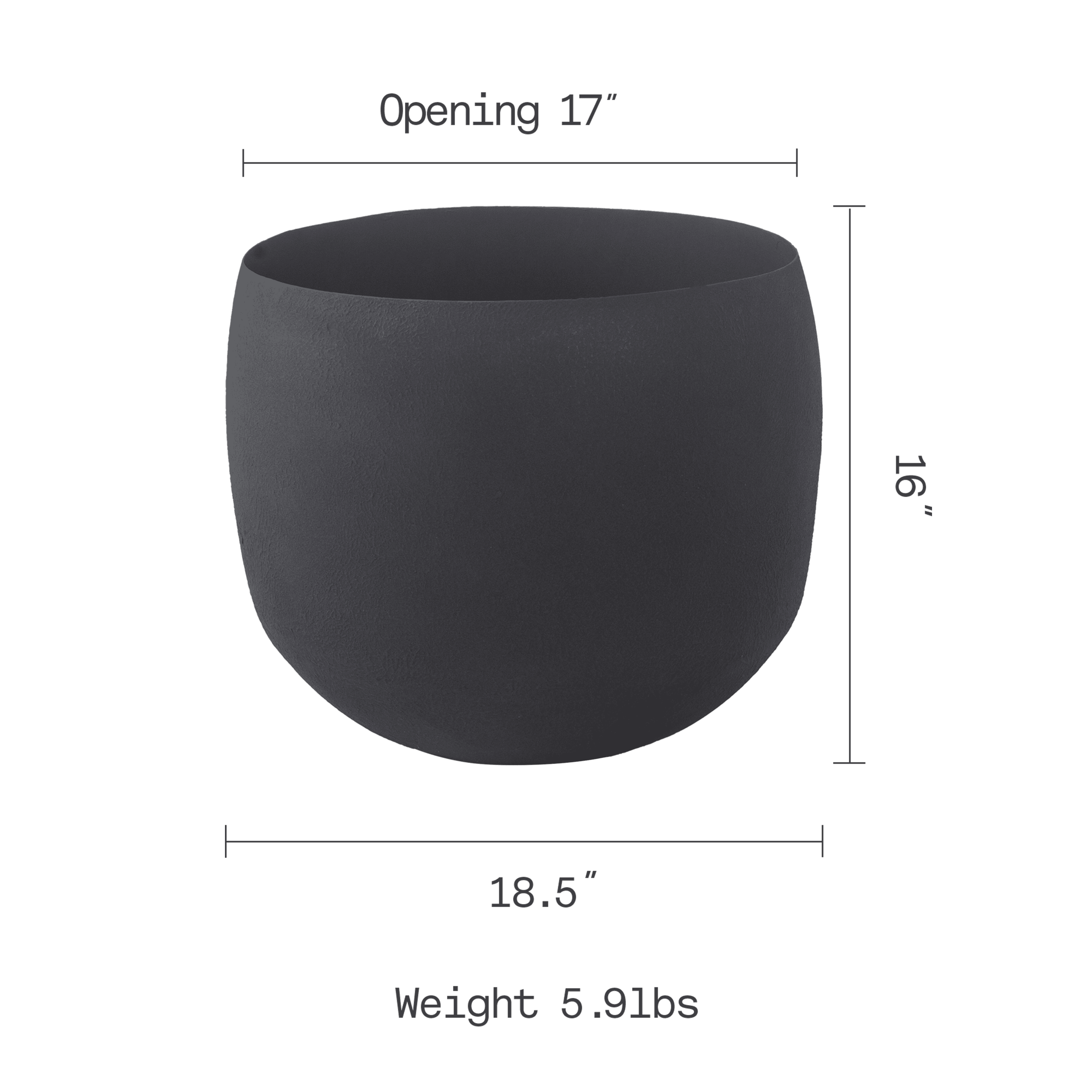 Fab Habitat Eden Handmade Round Metal Planters in Midnight Finish with Drainage Holes