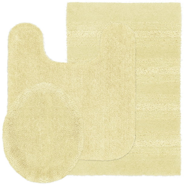 Better Homes Gardens American Made 3 Piece Bath Rug Set Yellow Walmart Com Walmart Com