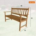 Park Benches for Outside 3Person Garden Bench Rustic Two Person