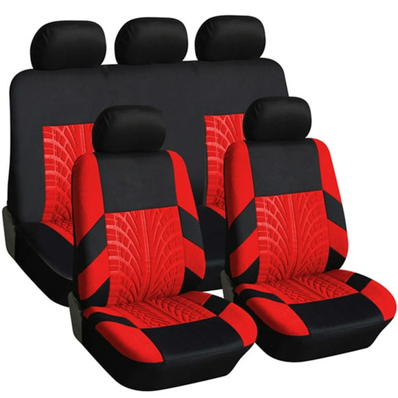 9Pcs Luxury Car Seat Covers Front +Back Seat Black Scratch proof Four Seasons Bottoms Protectors,Compatible with 90% Vehicles for Most Car Truck Suv Van Seam Style