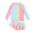 thumbnail image 2 of Hiijoy Toddler Girls Gradient Letter Print Long Sleeved Swim Shirt Skort Swimsuit, Sizes 4-9, 2 of 8