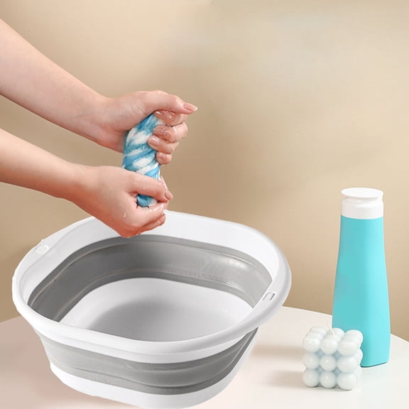 Euaioeiu Collapsible Portable Silicone Wash Basin Foldable Travel Foot Soak Tub Multipurpose Sink for Camping Backpacking Dormitory Home Bathroom
