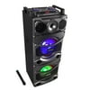 BT PA Loudspeaker Karaoke Entertainment System, Active Powered Speaker, Flashing DJ Party Lights, MP3/USB/SD, FM Radio, Wireless Mic