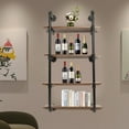 thumbnail image 2 of 4 Tier Industrial Pipe Shelving Wall Mounted Rustic Metal Floating Shelves, Steampunk Real Wood Book Shelves, Wall Shelf Unit Bookshelf, 2 of 8