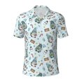 thumbnail image 2 of Daiia Winter Wonderland Light Blue Pattern Men’s Polo Shirts,Solid Deck Shirt,Classic Fit, Breathable Cotton Polo for Casual and Sport Wear-Small, 2 of 7