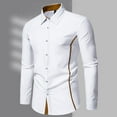thumbnail image 2 of NOLDARES Men's Oxford Dress Shirts Long Sleeve Button Up Shirt Slim Fit Free Business Casual Shirt(White,L), 2 of 4