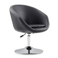 thumbnail image 2 of Hopper Black and Polished Chrome Faux Leather Adjustable Height Chair (Set of 2), 2 of 7