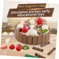 thumbnail image 5 of ¡Ey! ¡Jugar! Pastel de cumpleaños: postre magnético de madera para niños con cuchillo para cortar, remolinos de chocolate y vainilla, juego de simulación divertido, 5 of 5