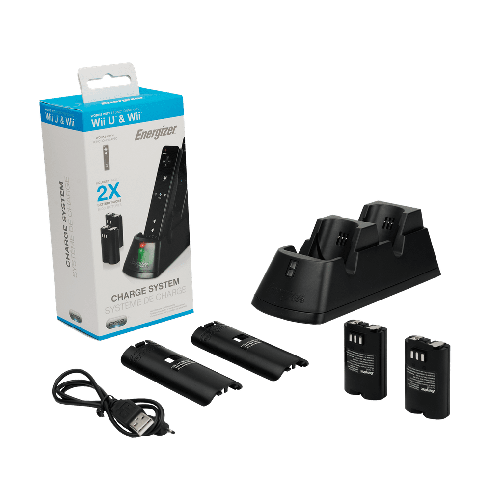 PDP Energizer Nintendo Wii U and Wii Controller Charger, Black
