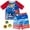 Blue, variant on SEGA Sonic the Hedgehog Tails Knuckles Rash Guard and Swim Trunks Outfit Set, Sizes 5-6 Years