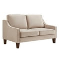 thumbnail image 5 of Modern Loveseat sofa for Living Room, Upholstered Velvet Small Couch with Wooden Legs for Livingroom Bedroom, Taupe, 5 of 6