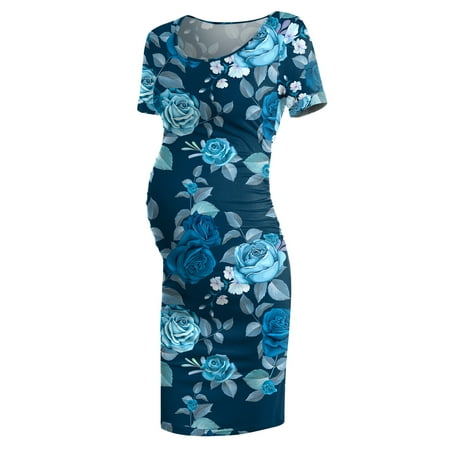 

JDEFEG Sleepyheads Pajamas Family Christmas Clothes Floral Pregnancy Summer Fashion Maternity Dresses Mom Women Family Christmas Pajamas Pants Set Blue Xl