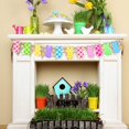 thumbnail image 1 of Madera Rústico Conejos Pancarta Guirnalda Pascua Colgante Búfalo Cuadros Conejito Pancarta para Fiesta de Pascua Mantel Chimenea Baby Shower (Patrón de celosía), 1 of 2