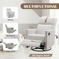 thumbnail image 3 of Modern Upholstered Rocker Nursery Chair Plush Seating Glider Swivel Recliner Chair, Beige, 3 of 8