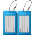 thumbnail image 2 of Luggage Tags Business Card Holder TUFFTAAG Travel ID Bag Tag in Many Color Options - 2-Pack - Blue Azure, 2 of 7