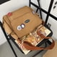 thumbnail image 4 of Bolso de hombro Mochila escolar de moda casual con insignia para adolescente (marrón), 4 of 5