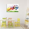 thumbnail image 3 of Stupell Industries Modern Watercolor Soccer Ball in Motion Canvas Art, 30 x 20, by Creative Studio, 3 of 8