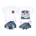 thumbnail image 1 of Mujeres Manga Corta Tops Impreso Cuello Redondo Camiseta Superior, Poliéster Spandex Vintage Humor, 1 of 3