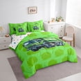 thumbnail image 2 of Castle Fairy Watercolor Garbage Truck Bedding Comforter Set 7pcs for Teens, Minimal Solid Background Queen Bedding Sets for Bedroom, Green, 2 of 7