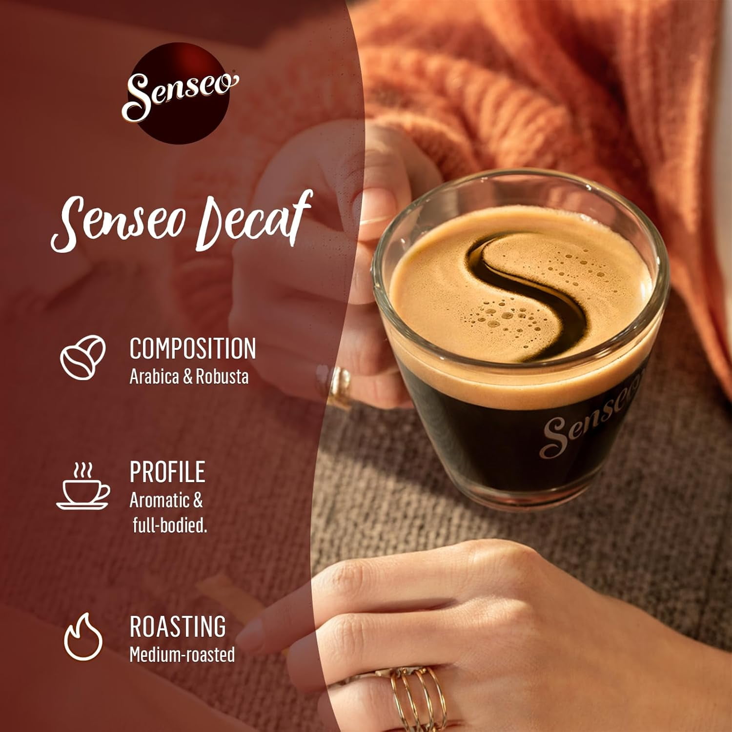 Senseo Medium Roast Decaf Coffee Pods, Smooth Flavor Single Serve Coffee Pads,decaffeinated Coffee 80 Count