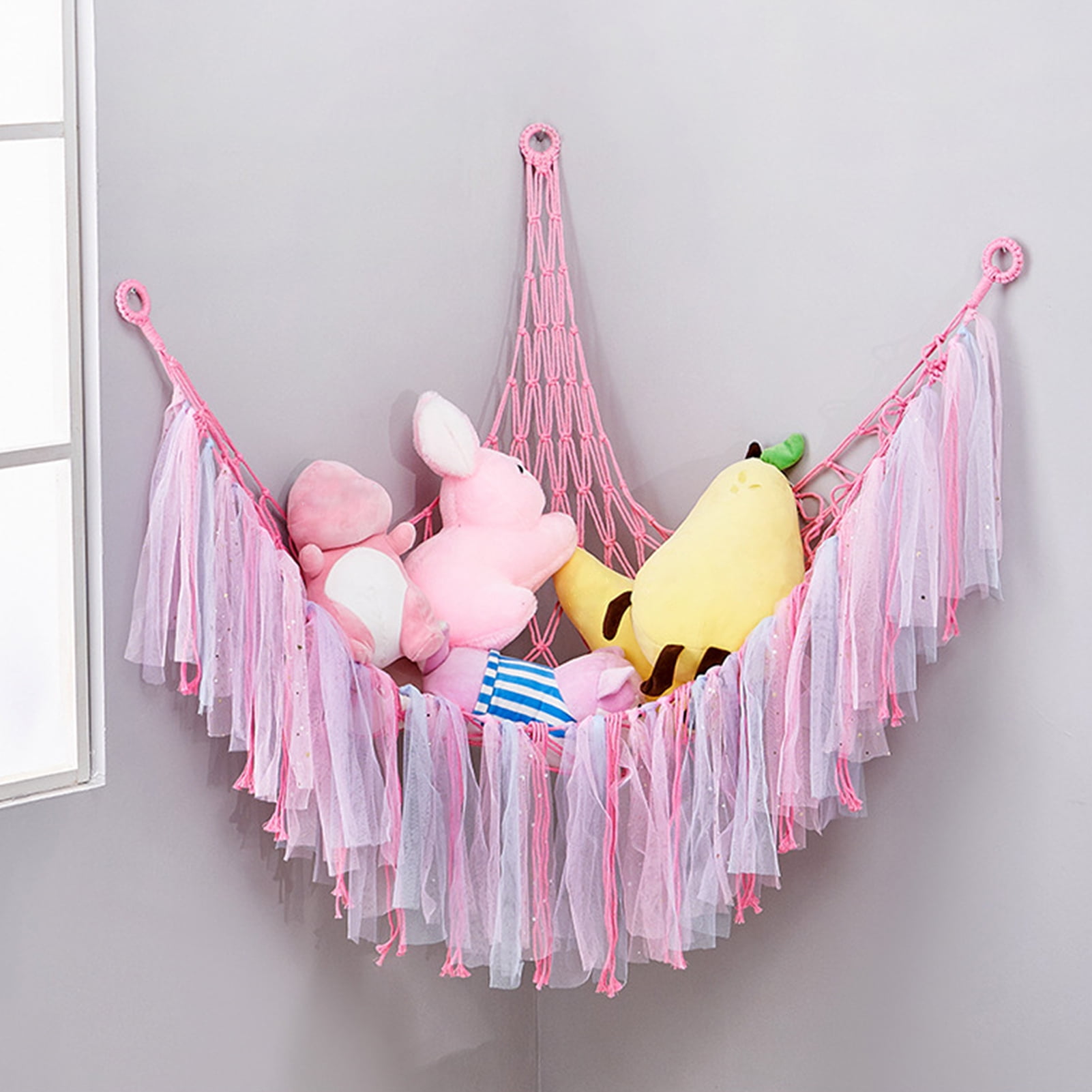 DGROEE Stuffed Animal Net or Hammock, Macrame Hanging Net Hammock for