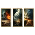 thumbnail image 2 of Designart "Storm Raging SPIRAL III" Nautical & Beach Framed Wall Art Set Of 3 - Grey Storms Frame Gallery Wall Set For Home Decor, 2 of 6
