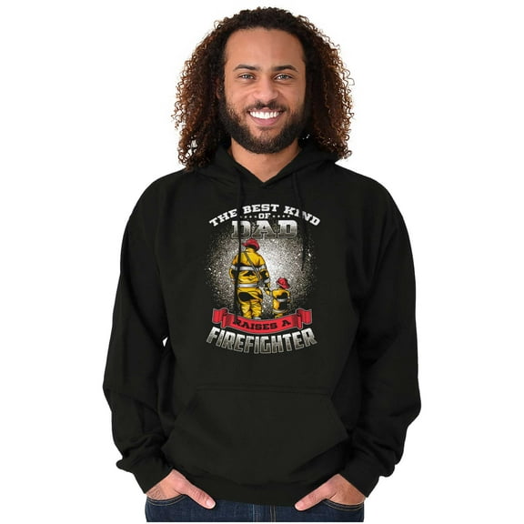 Best Kind Of Dad Raises a Firefighter Men's Big & Tall Graphic Hoodie Brisco Brands 2X