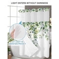 thumbnail image 4 of No Hook Cloth Fabric Shower Curtain with Snap in Liner, Summer Eucalyptus Leaves Waterproof Shower Curtains Set with See Through Top Window, Pastoral Rustic Botanical Bath Curtains Shower 72"x72", 4 of 6