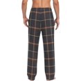thumbnail image 2 of Top-kevin Brown Plaid Pattern Pajama Pants for Men Men's Pajama Pants Mens Pajama Bottoms with Drawstring, 2 of 13