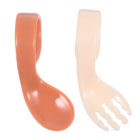 NICEXMAS 1 Set Curved Infant Spoon Kids Training Tableware Orange PP Non Deformable for Mealtime
