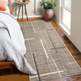 thumbnail image 6 of ZACOO 2'x6' Modern Abstract Cross Line Runner Rug, Machine Washable Low Pile Non-Slip Indoor Rug for Hallway, Kitchen, Laundry Room, Brown, 6 of 8