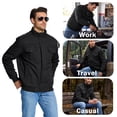 thumbnail image 4 of TACVASEN Men's Winter Warm Fleece Lined Jacket Thicken Windbreaker Cargo Coat with 7 Pockets Casual Work Field Outwear Blcak 2XL, 4 of 8