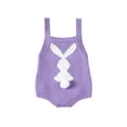 thumbnail image 1 of Diconna Baby Boys Girls Easter Overalls Sleeveless Bunny Print Knit Rompers Newborn Spring Outfit, 1 of 9