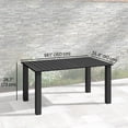 thumbnail image 3 of Outsunny Table à Manger d'Extérieur de 59 Pouces, avec Trou pour Parasol, Table de Patio, Noir, 3 of 10