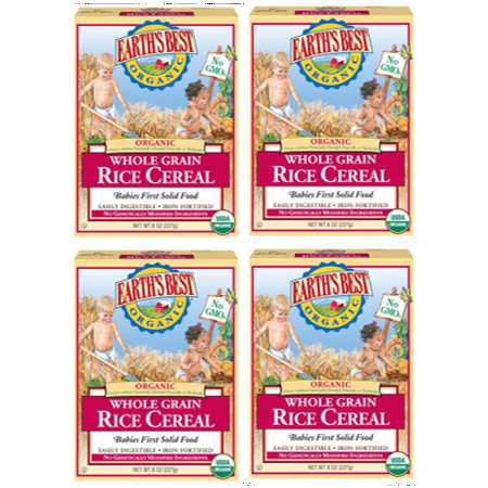 (4 Pack) Earth's Best Organic Infant Cereal, Whole Grain Rice, 8 (Best First Cereal For Infants)