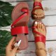 thumbnail image 2 of Zapatillas planas para mujer, de verano, de color liso, con punta redonda, para uso exterior, informales, sandalias de talla grande, 2 of 5