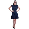 thumbnail image 5 of Moomaya Womens Ruffle Sleeve A,Line Schiffli Dress Solid Designer Party Dress, 5 of 7