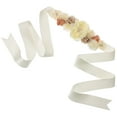 thumbnail image 2 of 2Pcs Floral Bridal Maternity Sash Belt Ribbon Belly Band For Wedding Pregnant Baby Shower Party Photoshoot Beige, 2 of 6