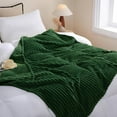 thumbnail image 2 of Sage Green Fleece Throw Blanket 50”×60” for Couch Sofa Bed,Super Soft Cozy Plush Microfiber Flannel Blanket with Stripes Design Lightweight for Adults,Woman,Girls, 2 of 5