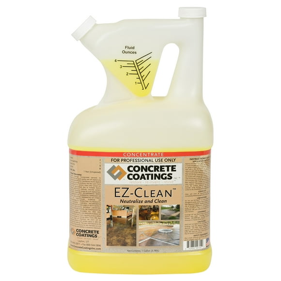 CC Concrete Coatings EZ-Clean - Concrete Acid Stain Neutralizer, Degreaser, Light Cleaner, Easy to Use Concentrated Formula (1 Gal)