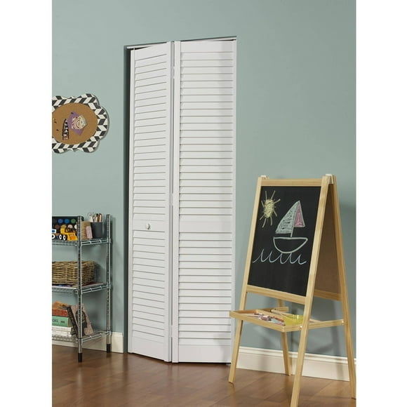 LTL Home Products SEALL24 Seabrooke PVC Louvered Interior Bifold Door, 78.625" x 23.5", White