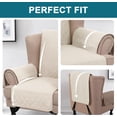 thumbnail image 5 of XUELC Waterproof Wing Chair Cover Wing Armchair Slipcovers Triple Non-Slip Sofa Slipcover for Wing Chair Furniture Protector for Pets, Kids,Dog Beige, 5 of 13