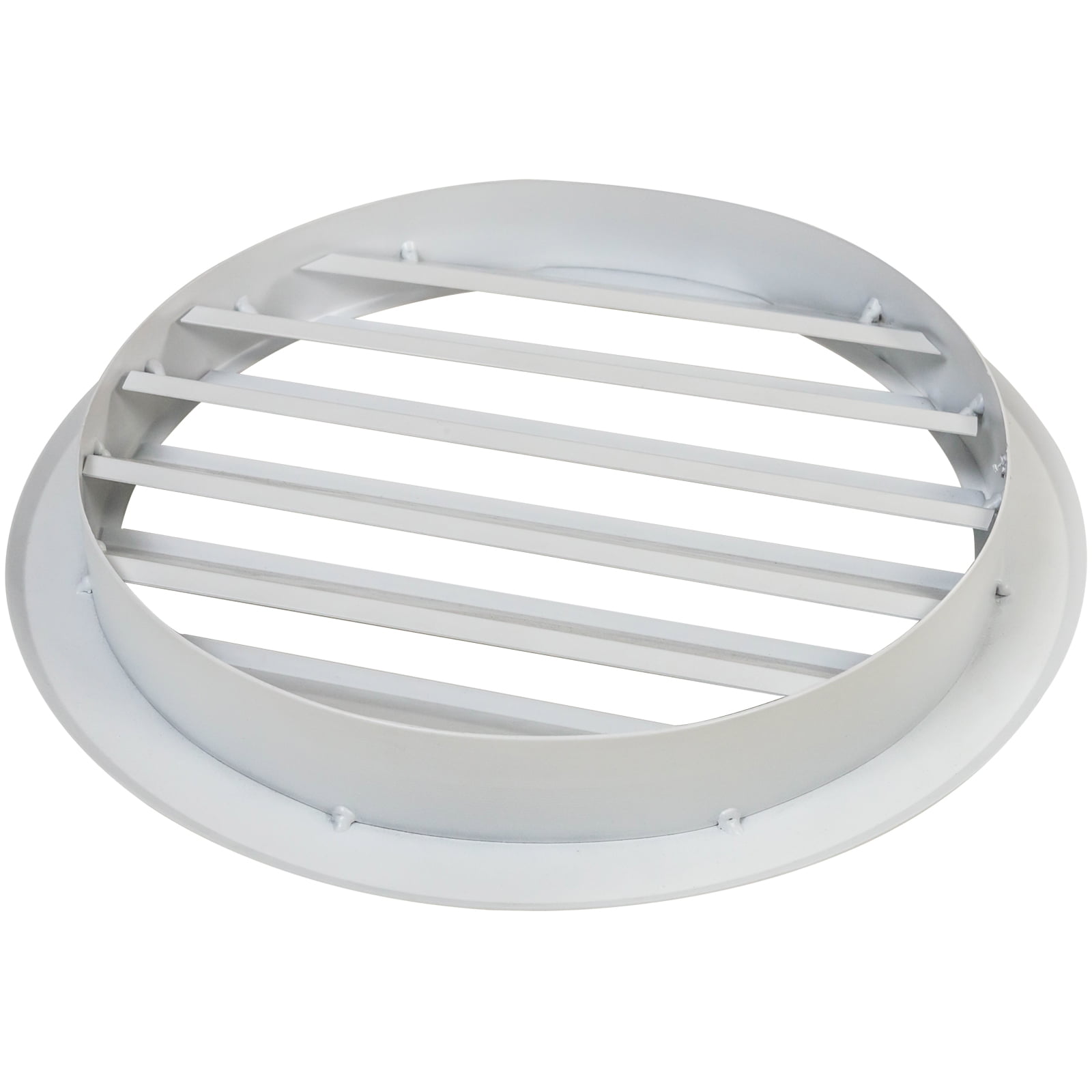 Round Ceiling Diffuser 4 inch Outdoor Rainproof Louver Grille for Living Room Kitchen Duct Ventilation Air Outlet Roofing Vent Aluminium Register White 45 Degree Airflow Round Vent Cover 1-Pack