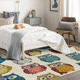 thumbnail image 3 of Colorful Owl Carpet,4x5 Area Rug, Non Slip Low Pile Soft Machine Washable, Kids Owls Area Rugs, Cute Owl Rugs for Bedroom Living Room Rug 17&-195, 3 of 7