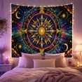 thumbnail image 2 of Celestial Stained Glass Mandala Sun in Deep Cosmic Galaxy, Mystical Boho for Space Lovers Cosmic Art Decor Housewarming Gift Tapestry Wall Hanging for Bedroom and Living Room, 2 of 7