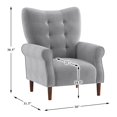 thumbnail image 6 of Lazzara Home Cecily Dark Gray Velvet Tufted Back Club Accent Chair, 6 of 7